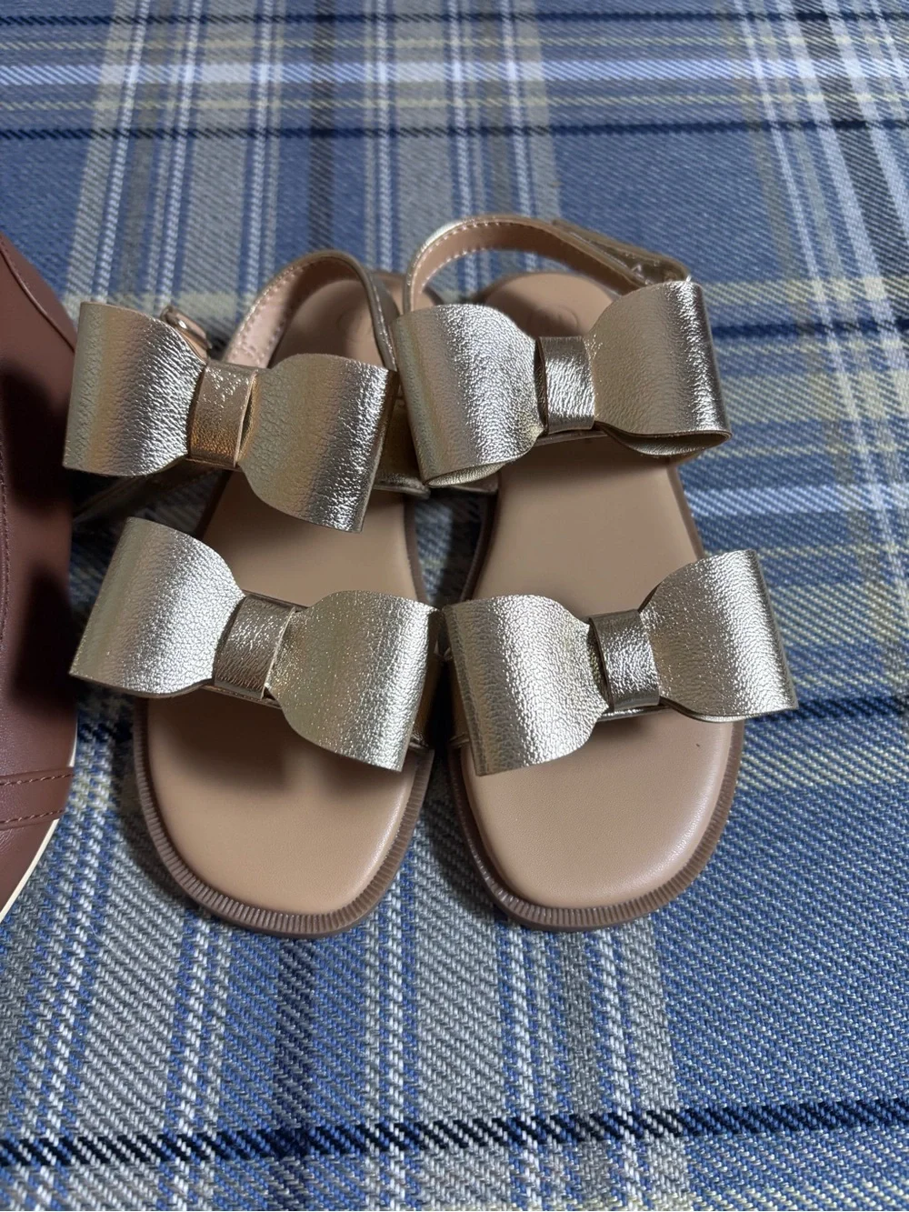 Janie and Jack Bridle Bit Flats Dress Shoes & Cat & Jack Gold Sandals Size 11/12